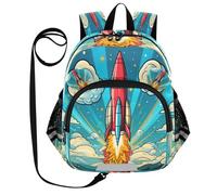 DDDIYEU Art De Dessin Animé Espace Cool FuséE Rouge Sac à Dos Bébé Rigolo avec Oreilles,Mini Sac à Épaule Adorable,Sac à Dos pour Enfants