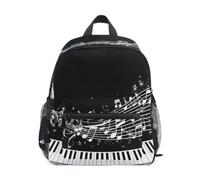 DDDIYEU ComéDie Musicale CréAtive Piano Blanc Sac à Dos Enfant Sac d'École Maternelle Préscolaire Étudiant Scolaire Cartable pour Âgés de 3 à 8 Ans Garçons Filles