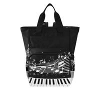DDDIYEU ComéDie Musicale CréAtive Piano Blanc Sac à Langer Sac à Dos Grande Capacité Multifonction Sac à Couches pour Voyage Maman Femme Papa