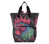 DDDIYEU Coq Vibrant Sac à Langer Sac à Dos Grande Capacité Multifonction Sac à Couches pour Voyage Maman Femme Papa