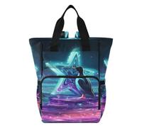 DDDIYEU ÉToile Lumineuse Pingouin Sac à Langer Sac à Dos Grande Capacité Multifonction Sac à Couches pour Voyage Maman Femme Papa