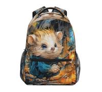 DDDIYEU Feu De HéRisson De Dessin Animé Bandoulière Sacs Cartable à Dos à Cartable Étudiants Sac pour Scolaire Filles Voyages Garçons