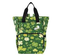 DDDIYEU Feuilles De TrèFle Vert Lumineux Sac à Langer Sac à Dos Grande Capacité Multifonction Sac à Couches pour Voyage Maman Femme Papa