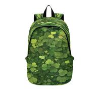 DDDIYEU Feuilles De TrèFle Vert Luxuriant Naturel Sac À Dos Portable Léger Randonnée Extérieure Cartable Dos À Sac pour Voyage
