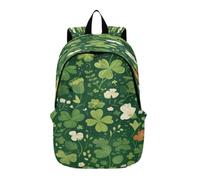 DDDIYEU Feuilles De TrèFle Vert Naturel Sac À Dos Portable Léger Randonnée Extérieure Cartable Dos À Sac pour Voyage