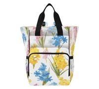 DDDIYEU Fleurs Jaunes éPanouies Douces Sac à Langer Sac à Dos Grande Capacité Multifonction Sac à Couches pour Voyage Maman Femme Papa