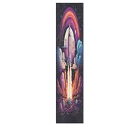 DDDIYEU Fusée Aquarelle De Dessin Animé Grip de Skateboard Bande Grip Antidérapante Auto-adhésif Griptape de Longboard Sans Bulles 9x33in,44x10in(1pcs)