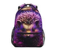 DDDIYEU HéRisson Violet Rougeoyant Bandoulière Sacs Cartable à Dos à Cartable Étudiants Sac pour Scolaire Filles Voyages Garçons