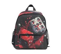 DDDIYEU Illustration CréAtive De DéS Rouges Sac à Dos Enfant Sac d'École Maternelle Préscolaire Étudiant Scolaire Cartable pour Âgés de 3 à 8 Ans Garçons Filles