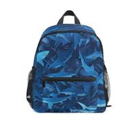 DDDIYEU Les Requins De L'océAn Profond Art Fluide Sac à Dos Enfant Sac d'École Maternelle Préscolaire Étudiant Scolaire Cartable pour Âgés de 3 à 8 Ans Garçons Filles