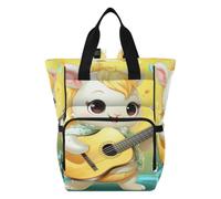 DDDIYEU Licorne Blanche Chantant Mignonne ComéDie Musicale Sac à Langer Sac à Dos Grande Capacité Multifonction Sac à Couches pour Voyage Maman Femme Papa