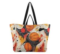DDDIYEU ModèLe De RéPéTition Cool De Basket-Ball Cool Sac Fourre-Tout ImperméAble de Plage,Sac de Voyage pour Femmes,Sac à Provisions pour Filles