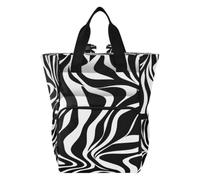 DDDIYEU Noir Blanc ZèBre éLéGant Vibrant Sac à Langer Sac à Dos Grande Capacité Multifonction Sac à Couches pour Voyage Maman Femme Papa