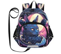 DDDIYEU Oeuvre Chat Lune Sac à Dos Bébé Rigolo avec Oreilles,Mini Sac à Épaule Adorable,Sac à Dos pour Enfants