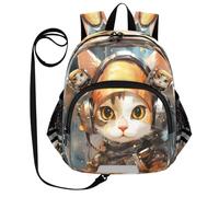 DDDIYEU Oeuvre De Soldat De Chat Cool Sac à Dos Bébé Rigolo avec Oreilles,Mini Sac à Épaule Adorable,Sac à Dos pour Enfants