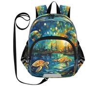DDDIYEU Oeuvre De Tortue De Mer Au Clair De Lune Sac à Dos Bébé Rigolo avec Oreilles,Mini Sac à Épaule Adorable,Sac à Dos pour Enfants