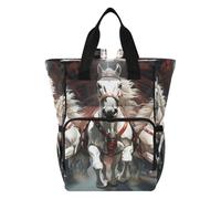 DDDIYEU Oeuvre Dramatique Sac à Langer Sac à Dos Grande Capacité Multifonction Sac à Couches pour Voyage Maman Femme Papa Chevaux