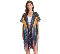 DDDIYEU Oiseau éToile De l'espace Tunique de Plage Femme,Couverture de Maillot de Bain Légère et Ample Parfaite pour l’Été