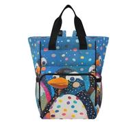 DDDIYEU Pingouin Coloré Joyeux Artistique Sac à Langer Sac à Dos Grande Capacité Multifonction Sac à Couches pour Voyage Maman Femme Papa