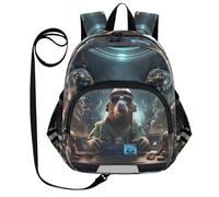 DDDIYEU Platypus Art De L'espace Cool Sac à Dos Bébé Rigolo avec Oreilles,Mini Sac à Épaule Adorable,Sac à Dos pour Enfants