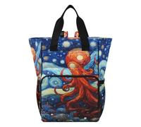 DDDIYEU Poulpe Abstrait Oeuvre Cosmique Sac à Langer Sac à Dos Grande Capacité Multifonction Sac à Couches pour Voyage Maman Femme Papa