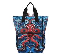 DDDIYEU Poulpe Bleu Qui Coule Art Sac à Langer Sac à Dos Grande Capacité Multifonction Sac à Couches pour Voyage Maman Femme Papa
