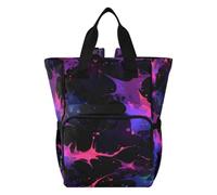 DDDIYEU Pourpre Vibrant Artistique Sac à Langer Sac à Dos Grande Capacité Multifonction Sac à Couches pour Voyage Maman Femme Papa