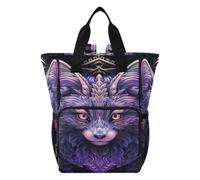 DDDIYEU Renard Pourpre Vibrant Mystique Sac à Langer Sac à Dos Grande Capacité Multifonction Sac à Couches pour Voyage Maman Femme Papa