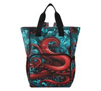 DDDIYEU Tentacule De Poulpe OcéAn Sac à Langer Sac à Dos Grande Capacité Multifonction Sac à Couches pour Voyage Maman Femme Papa