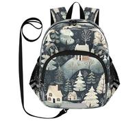 DDDIYEU Villes De Neige Art Sac à Dos Bébé Rigolo avec Oreilles,Mini Sac à Épaule Adorable,Sac à Dos pour Enfants