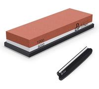 DDF IohEF Pierre à Aiguiser 1000/6000 [Dernière Version], Aiguiseur de Couteau Professionnel 2-en-1 Pierre à Affûter Double-Face avec Base en Silicone Antidérapant et Guide d'Angle