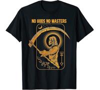 DDfe31r Limited No Gods No Masters Satanic Evil Baphomet Death T-Shirt - Made in USA