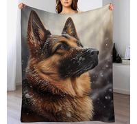 DDFRTYY Couverture Polaire Berger Allemand Flannel Polyester Plaid Doux Et Chaud Couvre-Lit Sofa Jete De Canape Facile A Nettoyer (150×200cm)