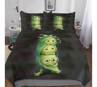 DDFRTYY gousses de Pois Housse De Couette avec Taie d'oreiller Parure De Lit Microfibre Housse De Couette 3 Pièces Douce Enfants Adultes King(220x240cm)