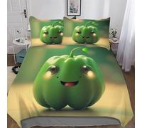 DDFRTYY Piment Parure De Lit Housse De Couette Impressio 3D Microfibre Doux avec Taie d'oreiller 3 Pièces Garçons Filles Enfants King(220x240cm)