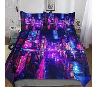 DDFRTYY Tokyo, Japon Parure De Lit Housse De Couette Et Taies d'oreiller, 3 Pièces Ensemble Doux Microfibre pour Enfants Et Adolescents Double (200x200cm)