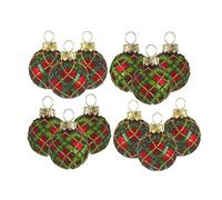 DDG132 Lot de 12 mini boules de Noël Motif tartan