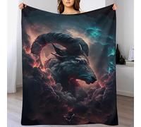 DDGAAGG Couverture Capricorne ambitieux en Flannel Polaire Douce Chaude Facile À Manipuler pour Lit Canapé Chambre Balcon Bébé Feuteille （180×200cm）