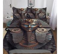 DDGAAGG Pharaon égyptien Housse De Couette 3 Pièces Microfibre Parure De Lit en, pour Adultes Enfant, Housse Couette Et Taies d'oreiller King(220x240cm)