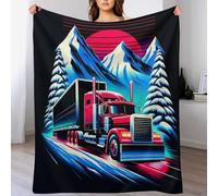 DDGHHKK Camion Impression 3D Couverture Légère en Polaire De Flannel Linge De Lit Couvre-lit Couvertures De Canapé (130×150cm)