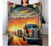 DDGHHKK Camion Impression 3D Couverture Légère en Polaire De Flannel Linge De Lit Couvre-lit Couvertures De Canapé (180×200cm)