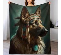 DDGHHKK Couverture Canapé Allemand Berger, Flannel Couvertures Douce Moelleuse, Chaude De Décoratifs pour Home Office Voyage （140×180cm）