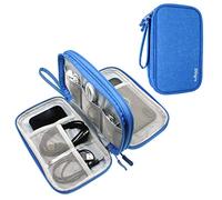DDgro Tech Accessories Organizer Electronic Pouch Travel Bag for Keeping iPhone Charger Mobile Hard Disk Cable Cord Mouse Earphone Pens Certificates (Medium, Azure Blue)