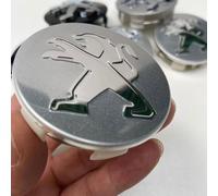 DDHHBH 4 Pièces Cache Moyeux de Voiture pour Peugeot Expert,Aluminium+ABS Capuchons De Roue Jante Centre Couvertures Enjoliveur Antirouille Remplacement Accessories,Silver-Flat