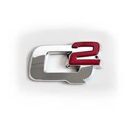 DDHHBH Autocollants Logo de Voiture pour Alfa Romeo Stelvio,3D Métal Insigne Emblèmes Lettres Badge Sticker Décoratives de Caisse Sport Accessoires Extérieurs Modification,Q2-Silver