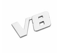 DDHHBH Autocollants Logo de Voiture pour Land Rover Range Rover Sport,3D Métal Insigne Emblèmes Lettres Badge Sticker Décoratives de Caisse Sport Accessoires Extérieurs Modification,Silver-V8(1)