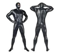 DDINGHOONQPODFR Combinaison en caoutchouc pour homme 100 % latex avec masque, capuche, gants, yeux ouverts, nez bouche, Noir , S