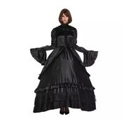 DDINGHOONQPODFR FEMME Robe noire verrouillable Sissy Girl - Costumes de costumade pour femme de soubrette sur mesure, noir, taille XL