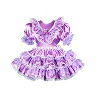 DDINGHOONQPODFR FEMME Robe Sissy Girl Violet verrouillable Costume de soubrette pour costumade sur mesure Violet Taille XXL
