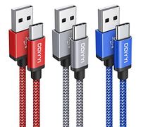 DDIYYI Cable USB C [2M Lot de 3], Câble Charge Rapide USB A vers USBC Nylon Tressé Cordon pour Samsung Galaxy S24 S23 S22 S21 S20 FE S10 A15 A14 A13 A23 A34 A54 A55